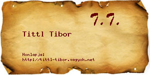 Tittl Tibor névjegykártya